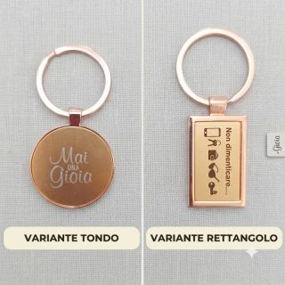 Portachiavi in Metallo Rame Personalizzabile con Incisione Laser
