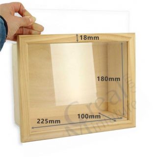 Kit Vetrina/Roombox 24x18x10cm con Cornice e Plexiglass - Perfetto per Miniature e Diorami