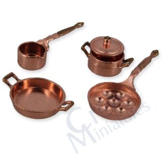 Set 4 Pentole in Miniatura Color Rame