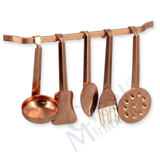 Portautensili con 5 Utensili in Rame