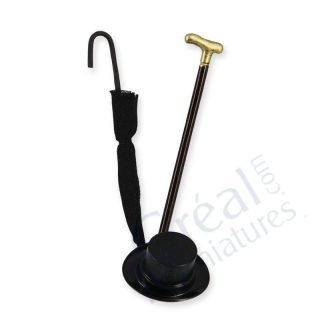 Set Accessori Gentleman: Cappello, Ombrello e Bastone