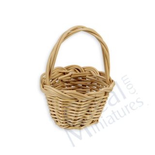 Cestino in Vimini Rotondo con Manico