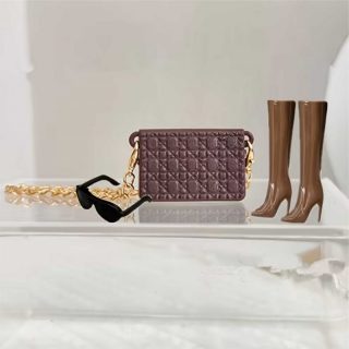 Set Accessori Moda Miniatura - 3 Pezzi: Stivali, Borsa a Tracolla e Occhiali da Sole
