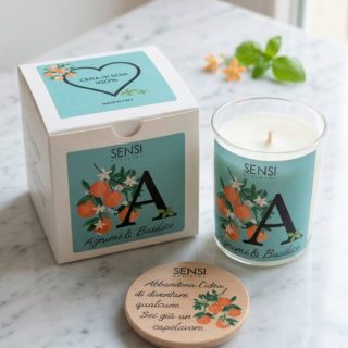 Candela Soia "Agrumi e Basilico" 200g – Energia Mediterranea 🍋🌿