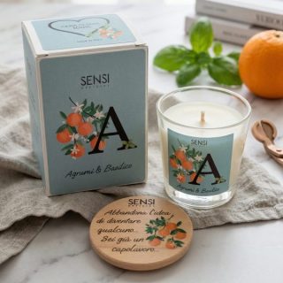 Candela Soia "Agrumi e Basilico" 80g – Energia Mediterranea 🍋🌿