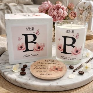 Candela Soia "Black Opium" 200g – Incanto e Mistero ☕✨