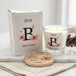 Candela Soia "Black Opium" 80g – Incanto e Mistero ☕✨