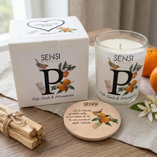 Candela Soia "Palo Santo & Mandarino" 200gr – Equilibrio e Luce ✨🍊