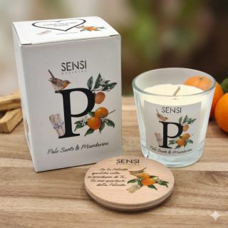 Candela Soia "Palo Santo & Mandarino" 80g – Equilibrio e Luce ✨🍊