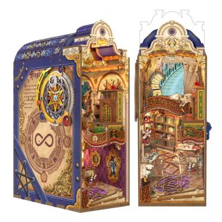 Magical Library - Book Nook in Legno con Luci LED e Integrazione Magic Wand
