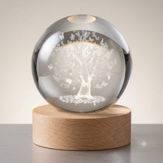 Sfera Luminosa Albero delle Farfalle – 8x8x10cm – Batteria