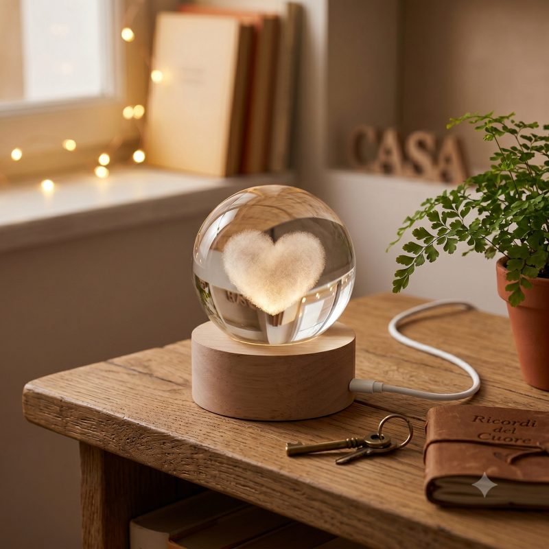 Sfera Luminosa Cuore – 6x6x8cm – USB
