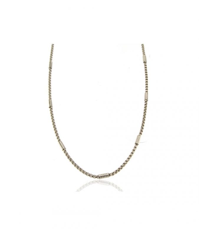 Collana Uomo con Cilindri in Acciaio Inox
