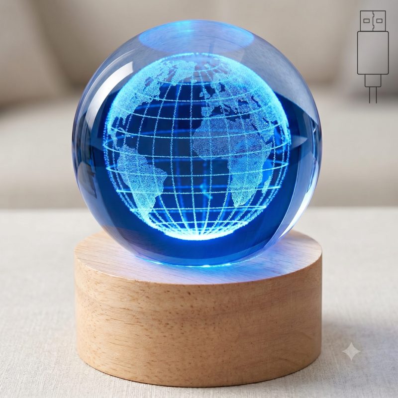 Sfera Luminosa Mondo Multicolore – 6x6x8cm – USB