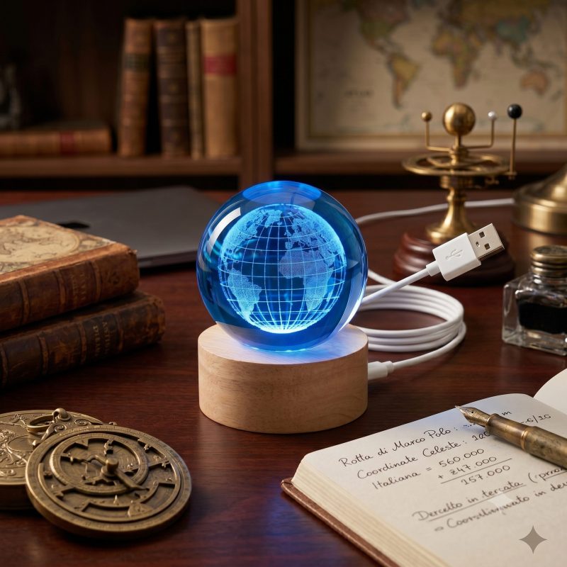 Sfera Luminosa Mondo Multicolore – 6x6x8cm – USB
