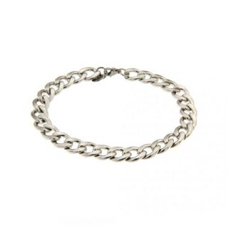 Bracciale Uomo con Maglia a Catena Cubana in Acciaio