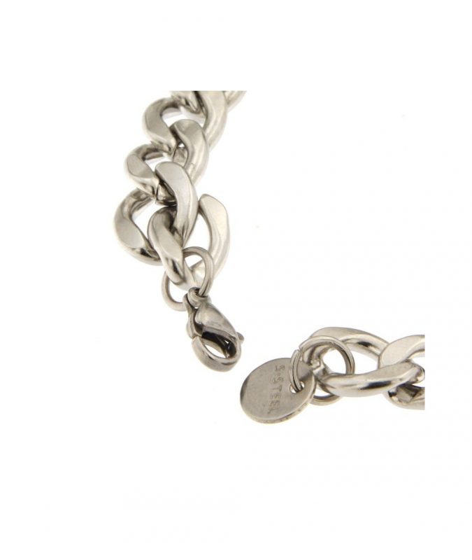 Bracciale Uomo con Maglia a Catena Cubana in Acciaio