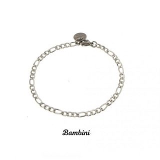 Bracciale Bambino in Acciaio Inox – Maglia Groumette Piatta Alternata
