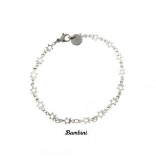 Bracciale Bambina in Acciaio Inox con Maglia a Stelle Forate