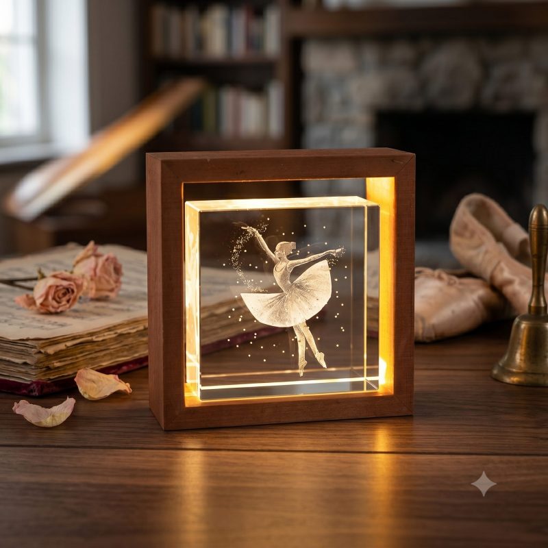 Teca Luminosa Ballerina – 11x11x4,5cm – USB con Giftbox