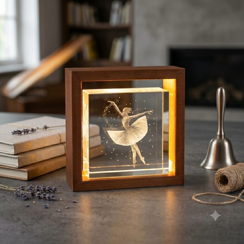 Teca Luminosa Ballerina – 9x9x4cm – USB con Giftbox
