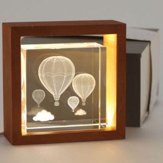 Teca Luminosa Mongolfiera – 9x9x4cm – USB con Giftbox