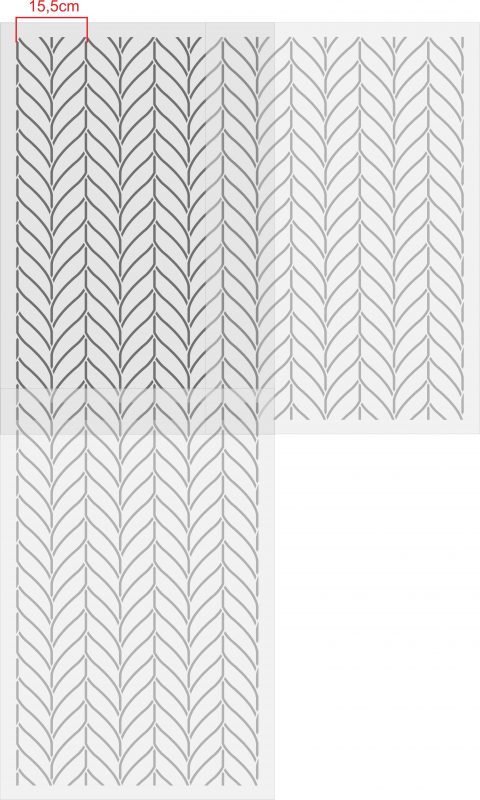 Stencil Pattern Spina di Pesce a Foglia Z54
