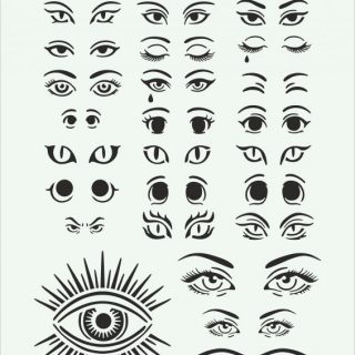 Kit Stencil Occhi "Arte Negli Occhi" - Formato A4 (Cod. M35)