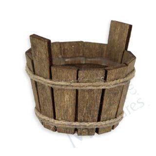 Tino in Legno in Miniatura con Corda (Diametro 4 x Altezza 3 cm)
