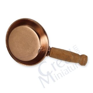 Piccola Padella in Rame in Miniatura con Manico in Legno (Diametro 2,5 x Lunghezza 4 cm)