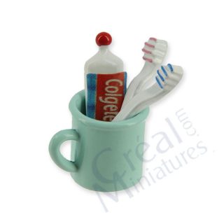 Set Portaspazzolini con Spazzolini e Dentifricio in Miniatura (Altezza da 1 a 2,5 cm)